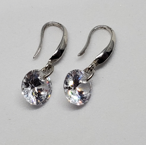 Estate Jewelry - SOLD Sterling Silver Drilled CZ Hook Earrings